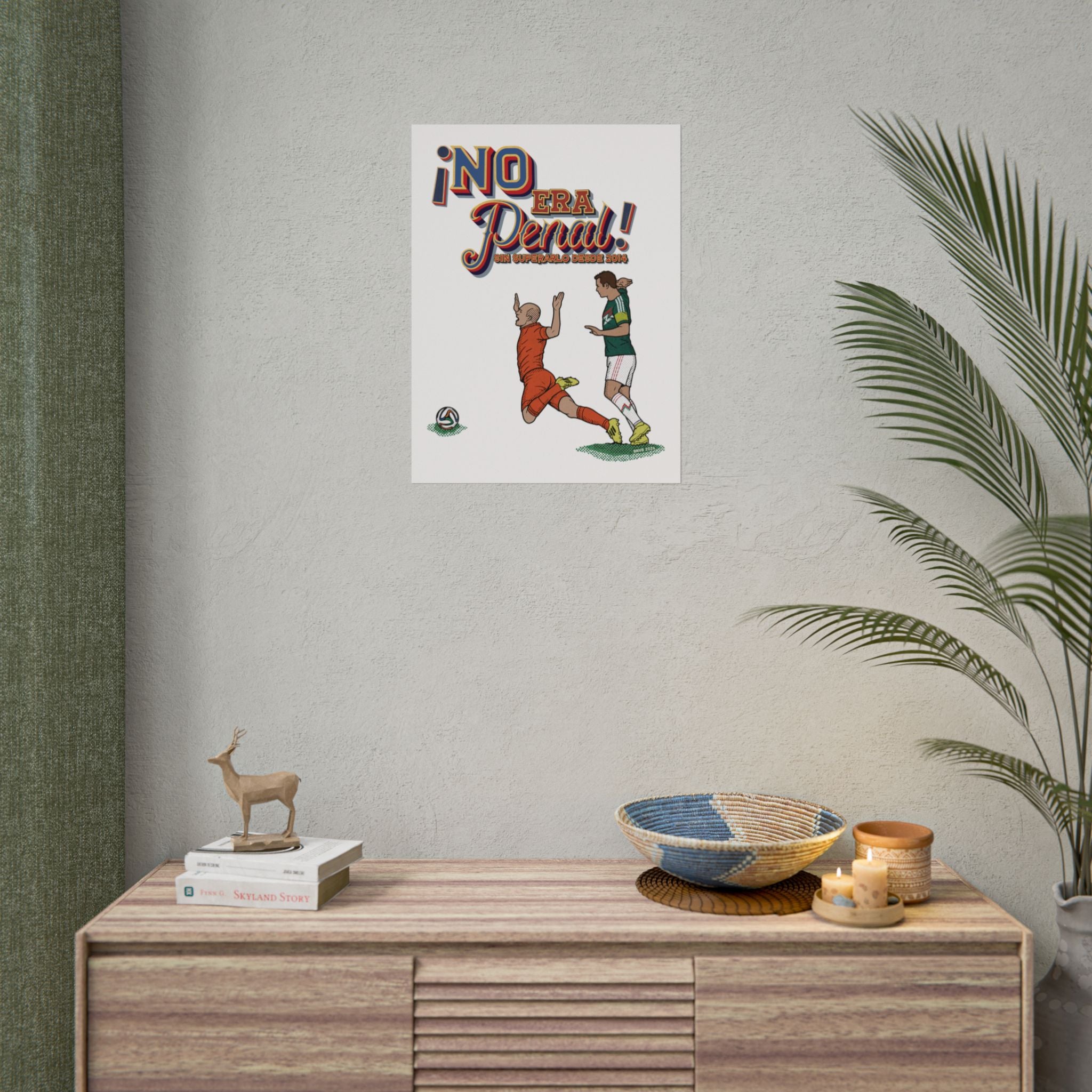 ¡No Era Penal! Mexico Fútbol Retro Poster — Vintage Sports Wall Art
