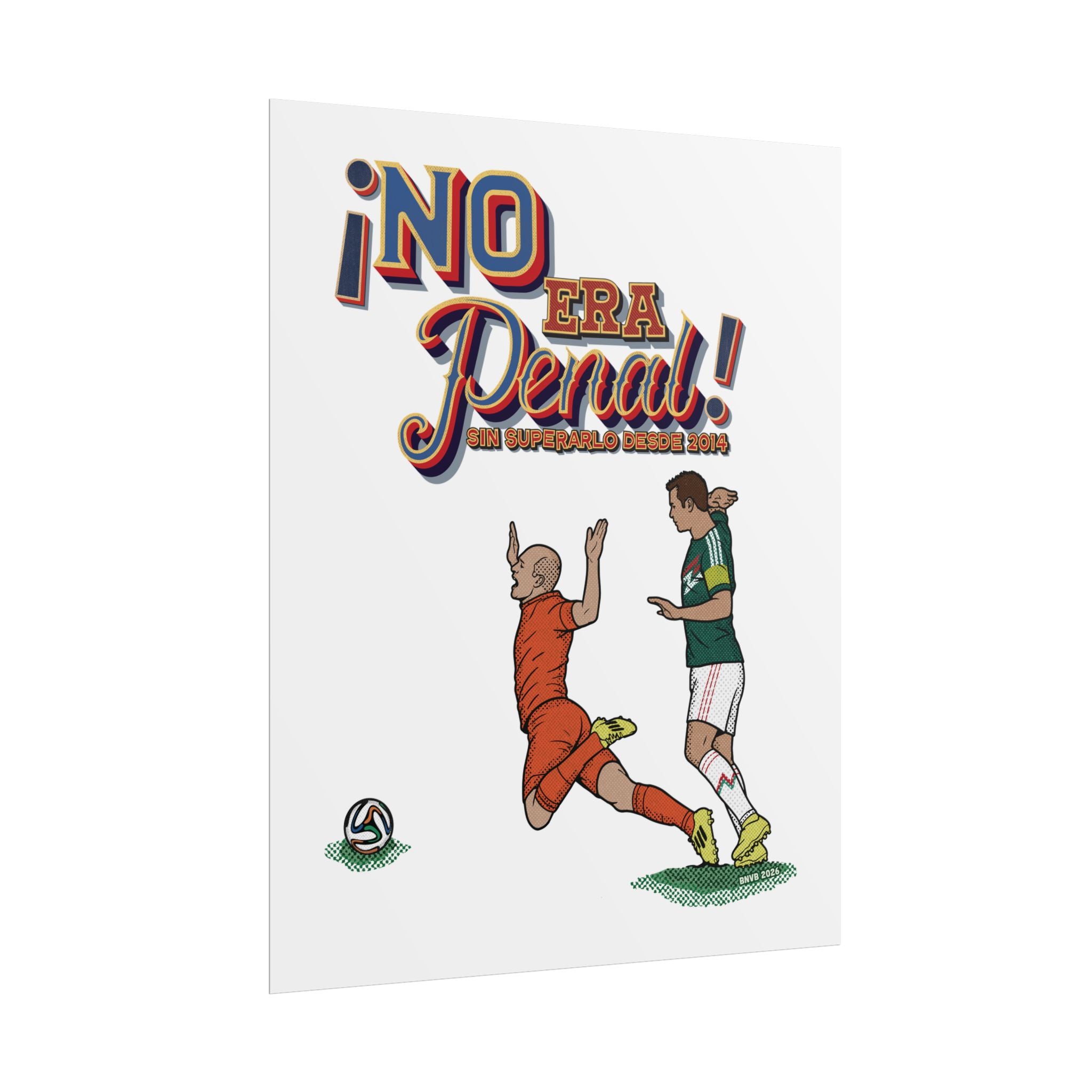 ¡No Era Penal! Mexico Fútbol Retro Poster — Vintage Sports Wall Art