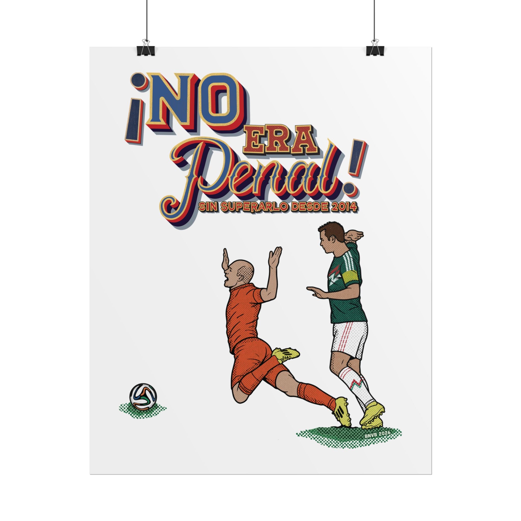 ¡No Era Penal! Mexico Fútbol Retro Poster — Vintage Sports Wall Art