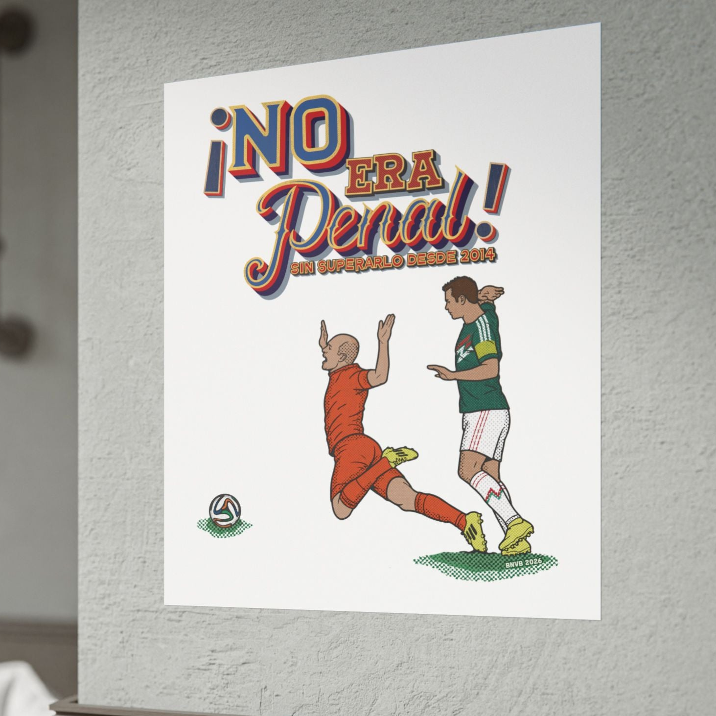 ¡No Era Penal! Mexico Fútbol Retro Poster — Vintage Sports Wall Art