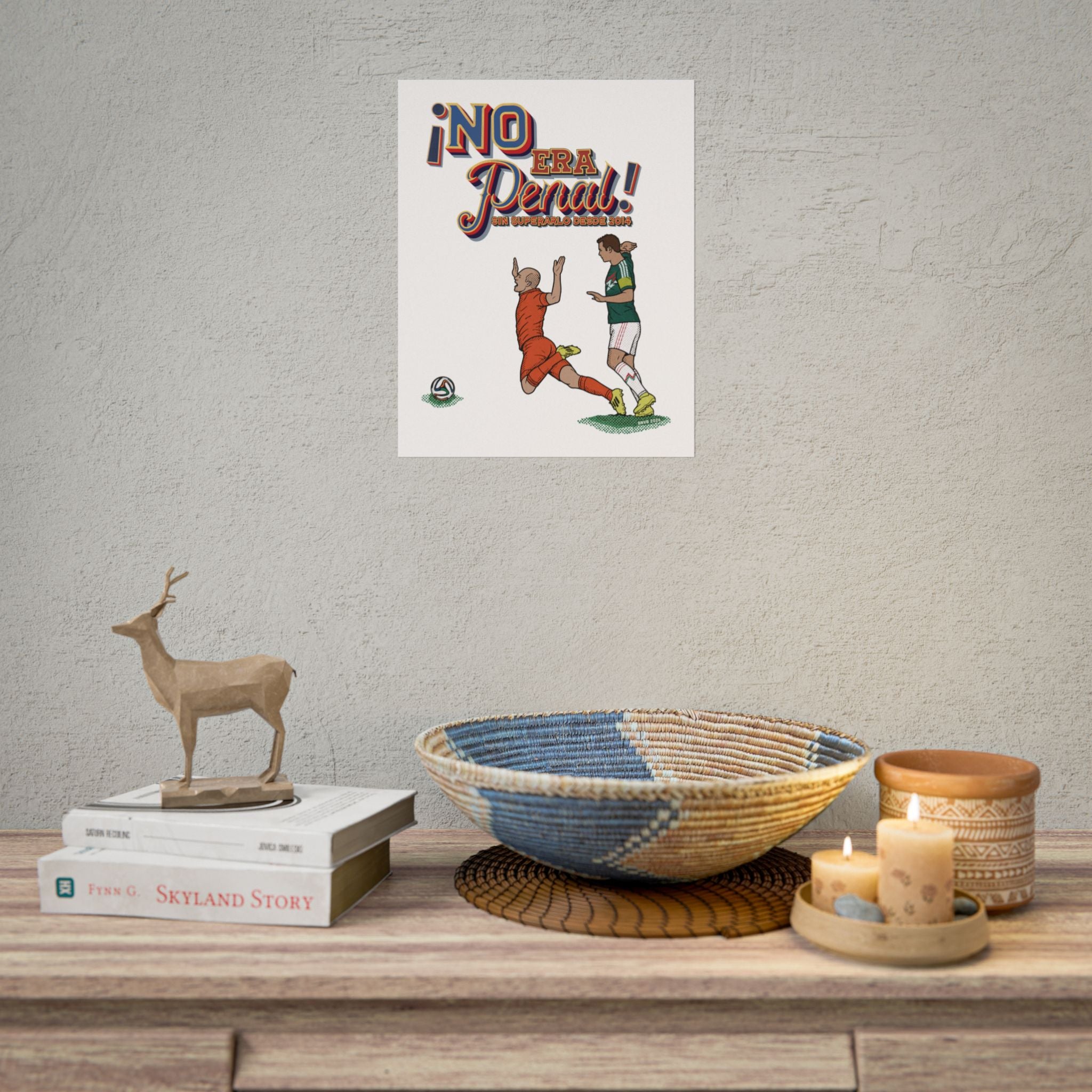 ¡No Era Penal! Mexico Fútbol Retro Poster — Vintage Sports Wall Art