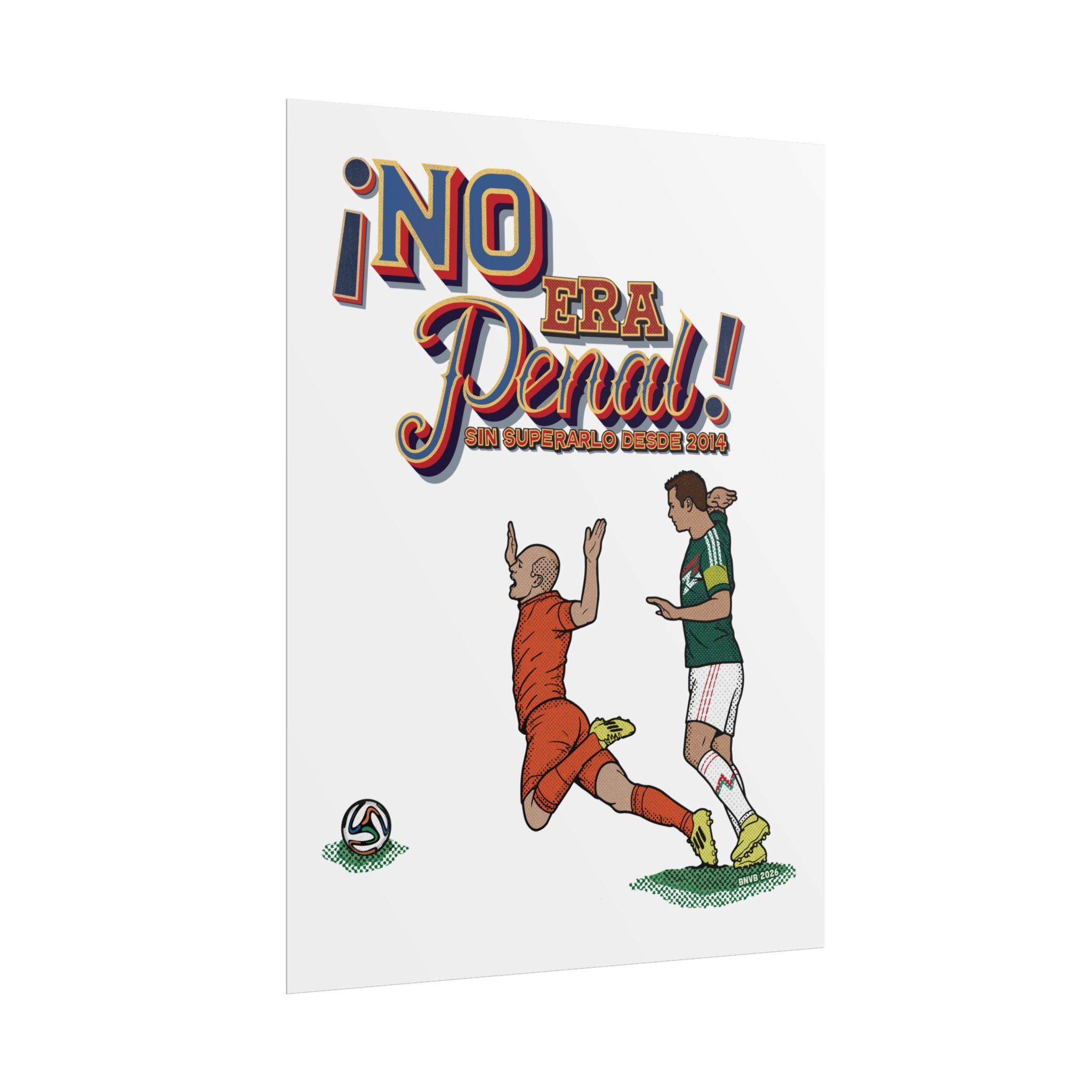 ¡No Era Penal! Mexico Fútbol Retro Poster — Vintage Sports Wall Art