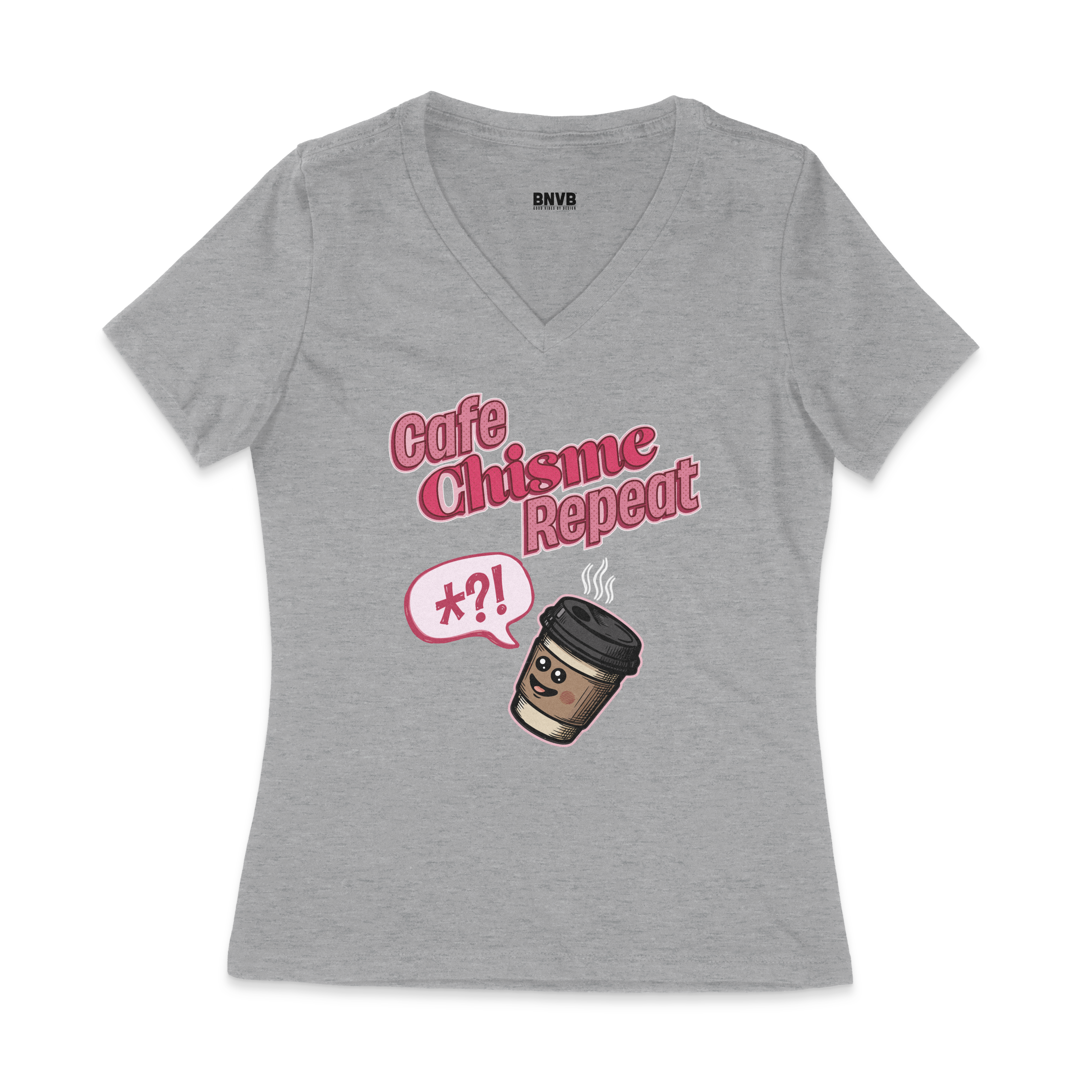 Café, Chisme, Repeat Women's V-Neck Tee