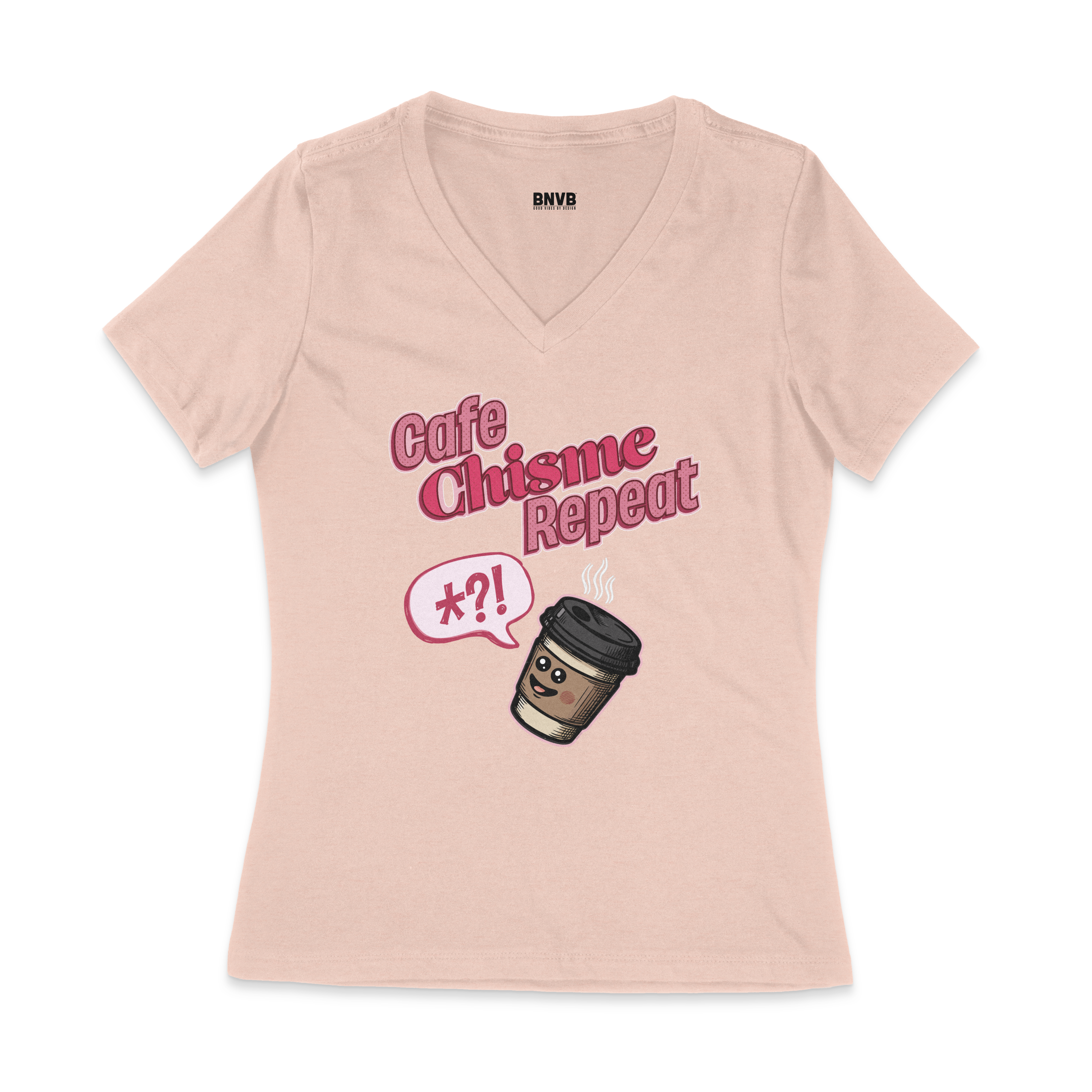 Café, Chisme, Repeat Women's V-Neck Tee