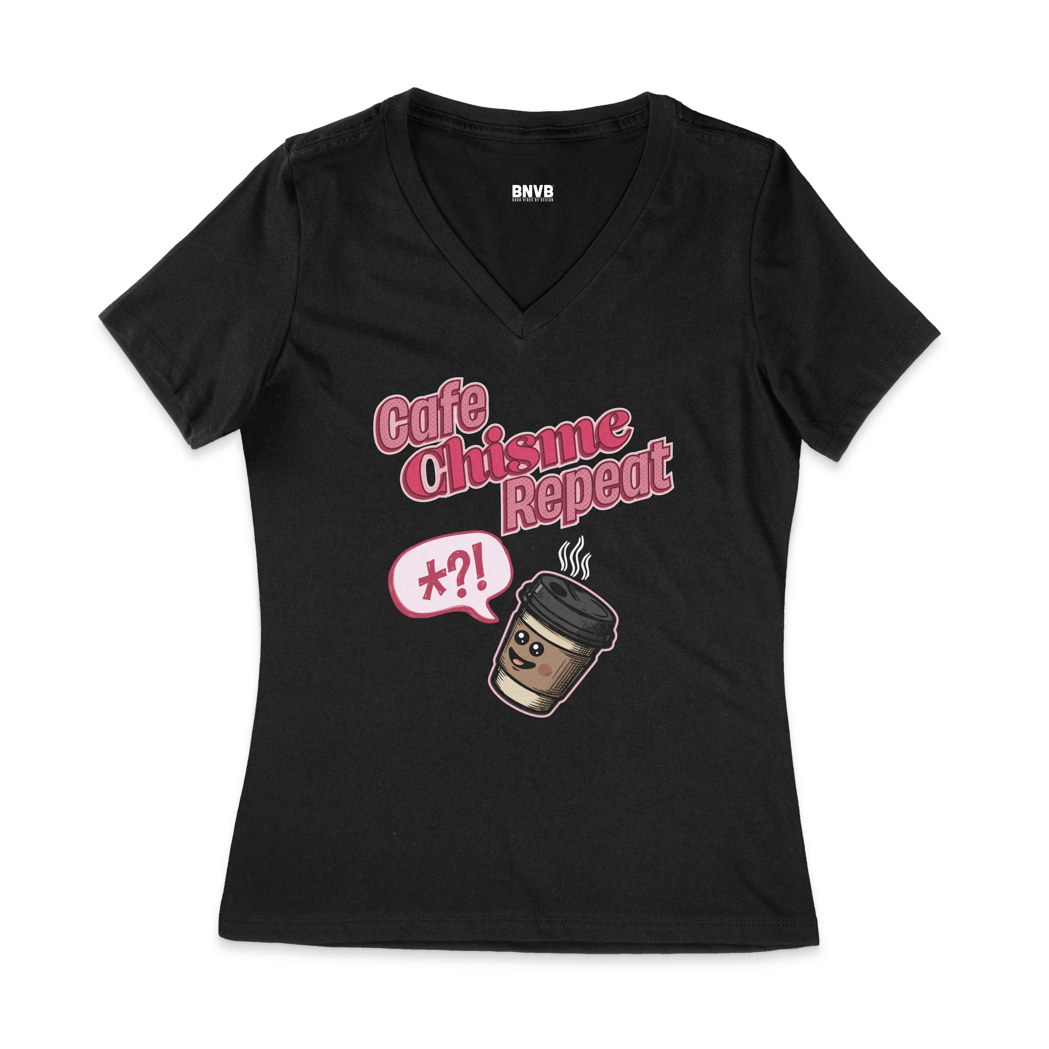 Café, Chisme, Repeat Women's V-Neck Tee