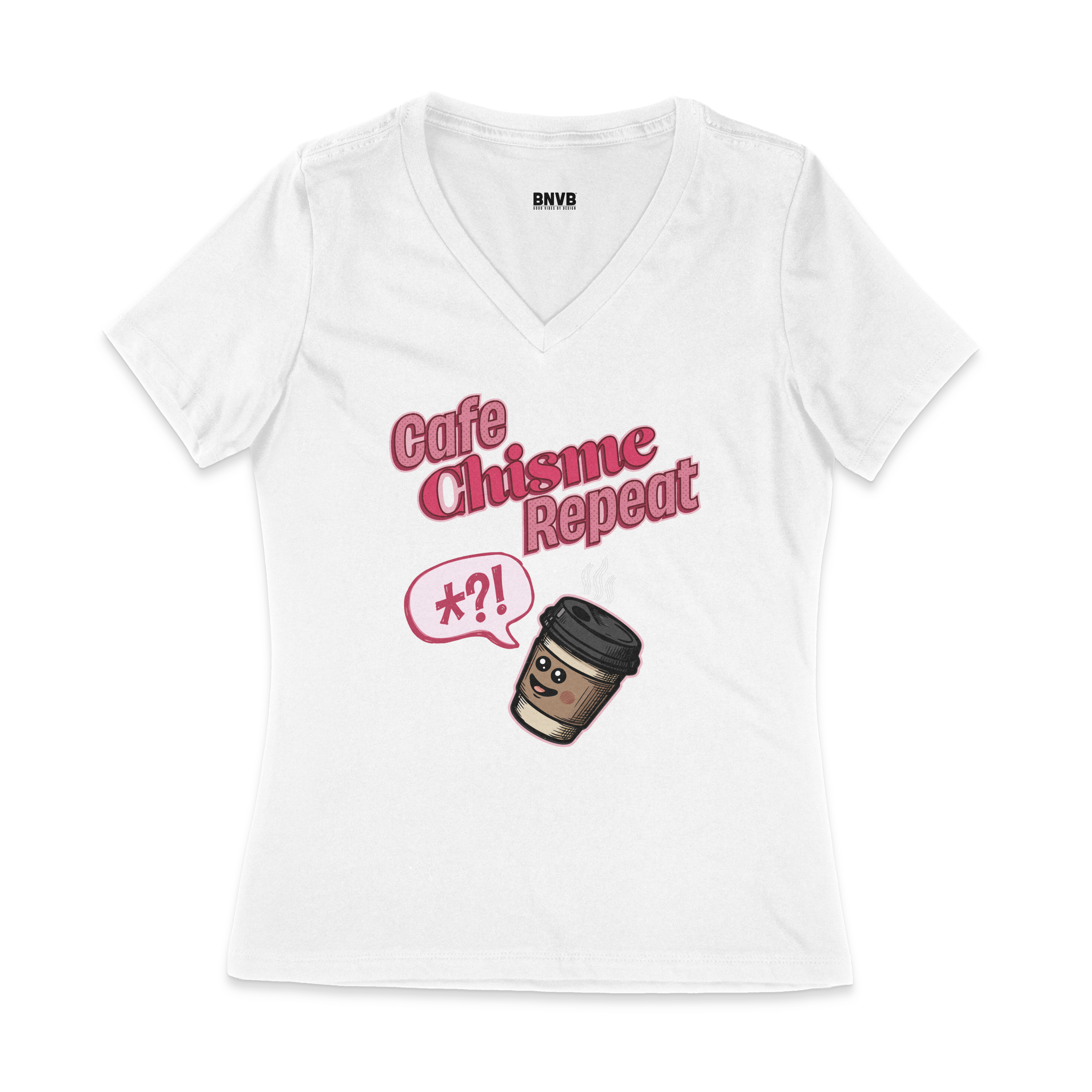 Café, Chisme, Repeat Women's V-Neck Tee