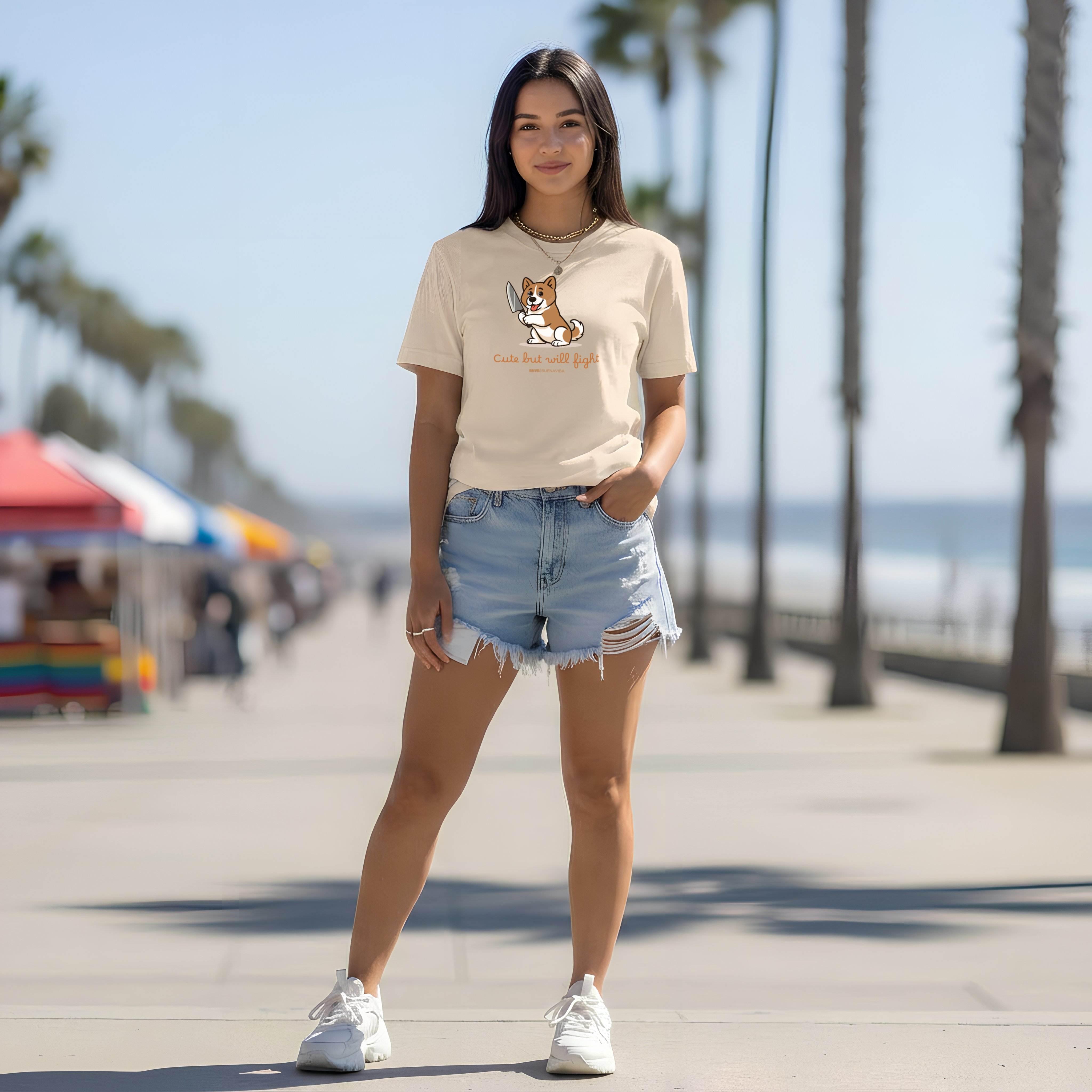 Cute But Will Fight Tee 🐾 | Akita Puppy Dog Lover T-Shirt