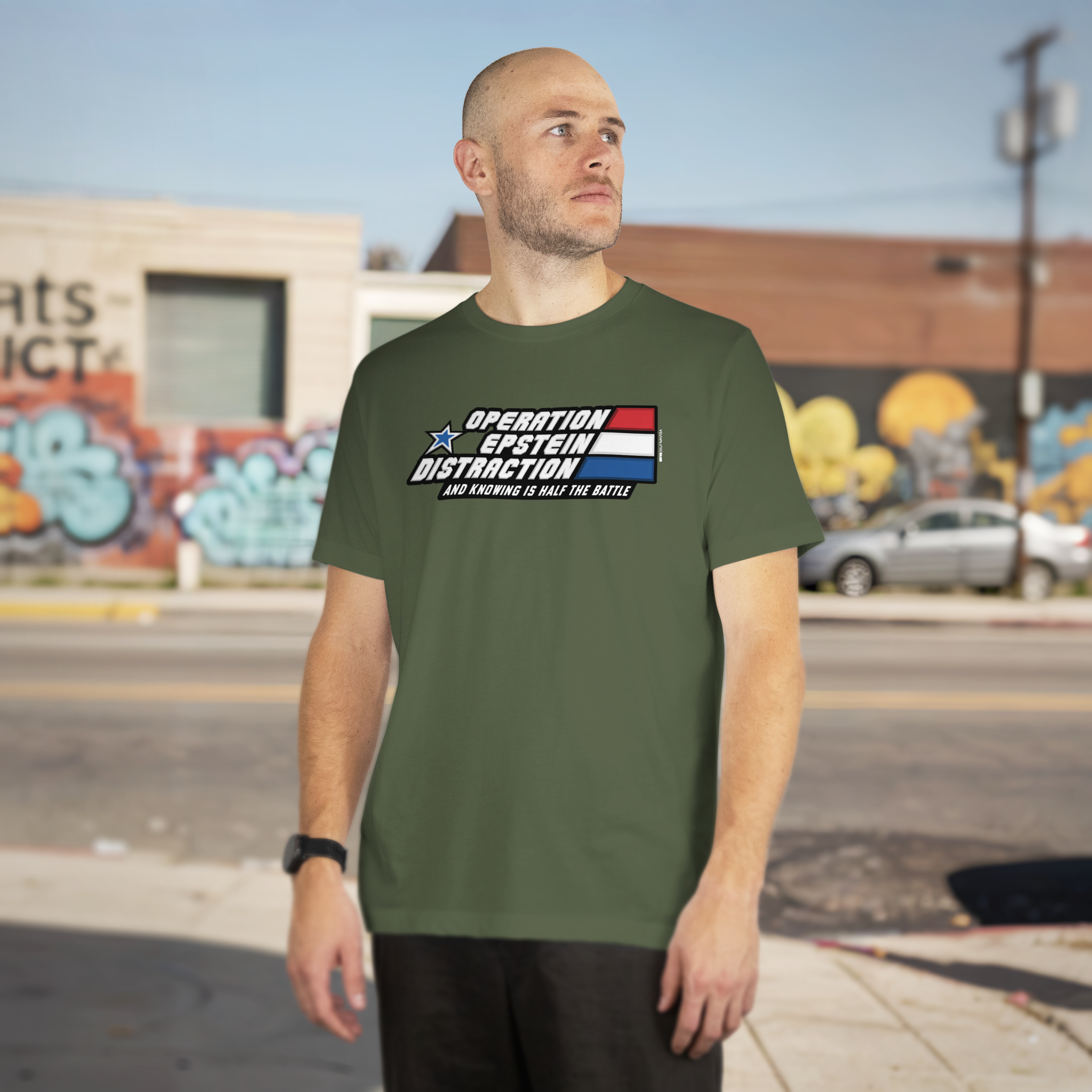 Operation Epstein Distraction Tee - Stripe Edition
