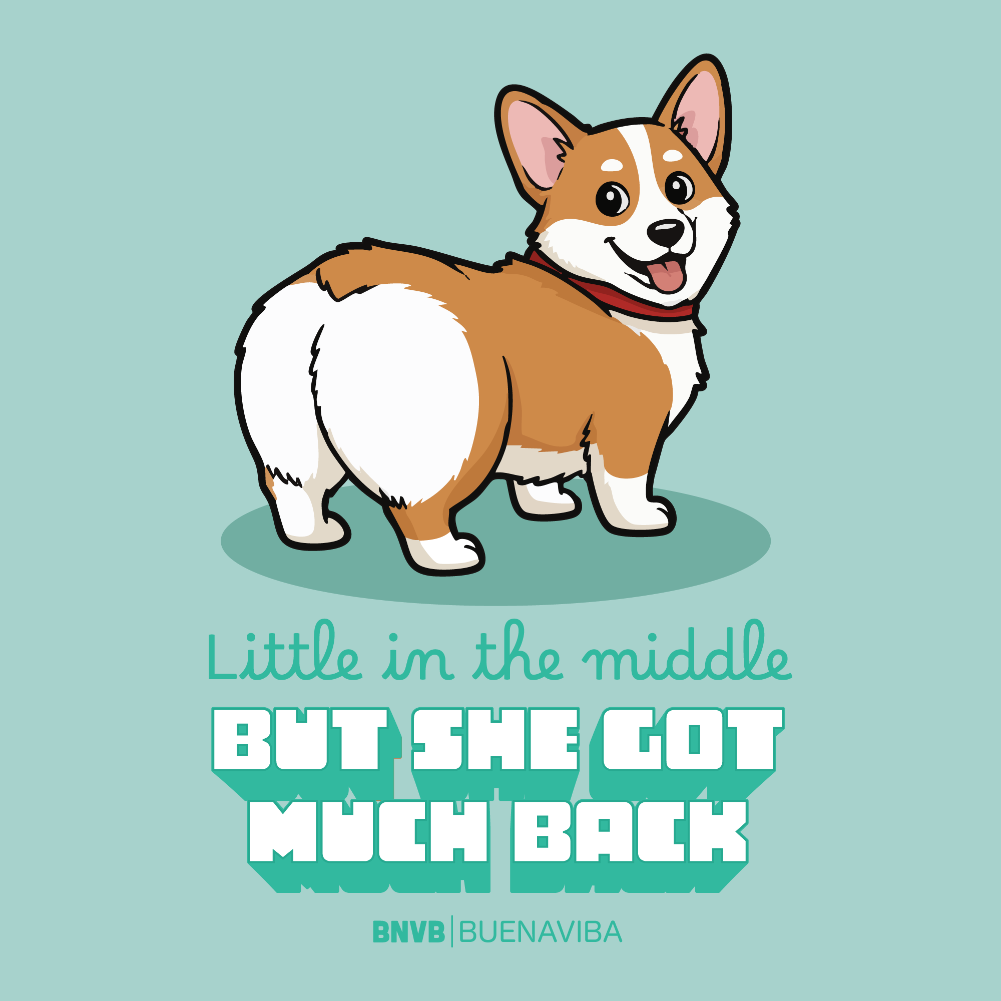 Little in the Middle, Much Back Corgi Tee