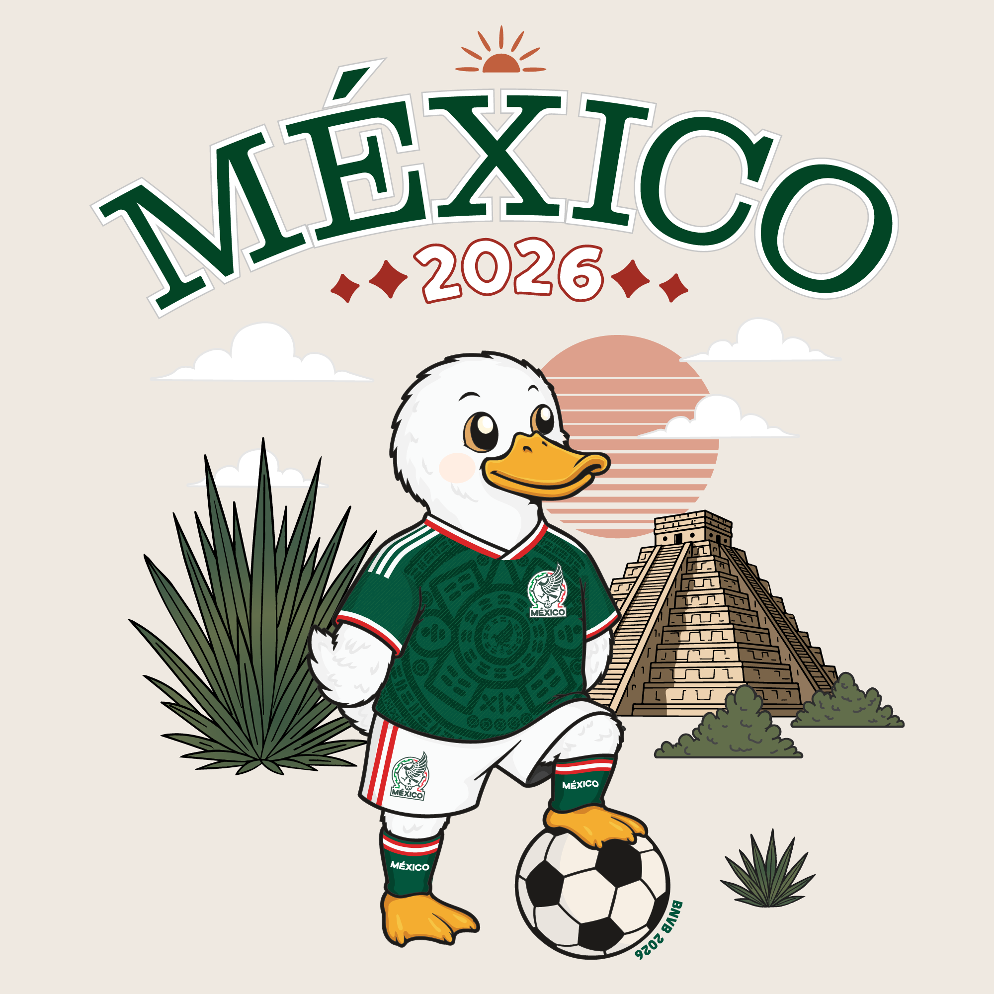 México 2026 Pato Futbolero Tee